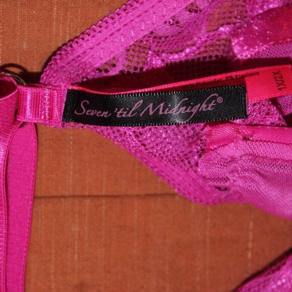 NEW Seven 'til Midnight Pink Sheer Back Strap babydoll mini Dress Women 1X - Picture 8 of 10